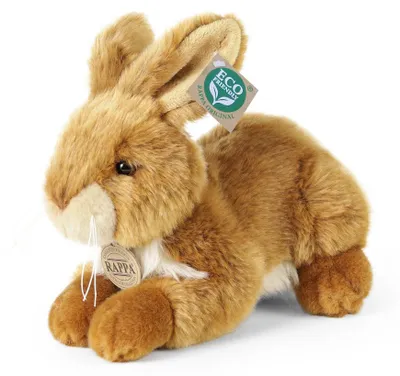Immagine prodotto di Coniglietto di peluche marrone e bianco, 23 cm, ECO-FRIENDLY
