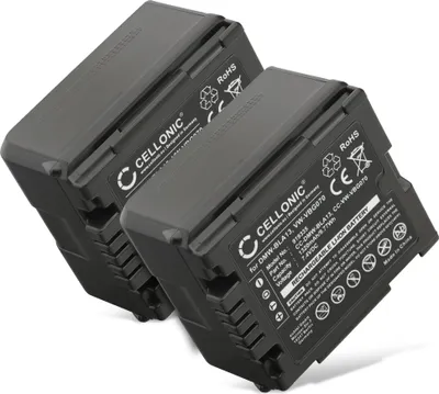 Produktbild von CELLONIC 2x Akku für Kamera Kompatibel mit Panasonic Lumix DMC-L10, HDC-SD100, HDC-HS9, VW-VBG070 - (1320mAh, 7.2V)
