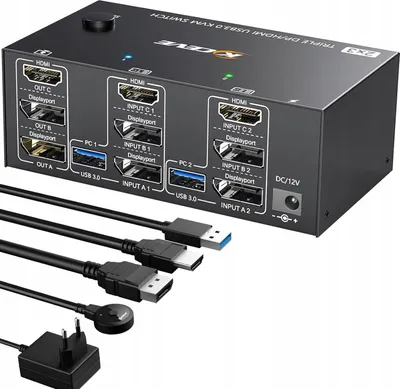 Immagine prodotto di YOUTINGHDAV Controller KVM KC-KVM203DH per 2 PC e 3 monitor, 4K@144Hz