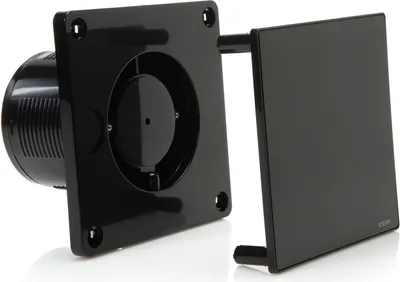 Produktbild von Badventilator schwarz mit Feuchtigkeitssensor 100 mm leise modern