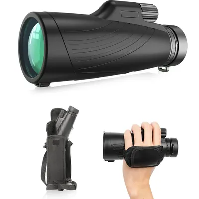 Image de télescope monoculaire 12x52 adulte avec prisme BAK4 & revêtement FMC pour l'observation des oiseaux, la chasse, la randonnée