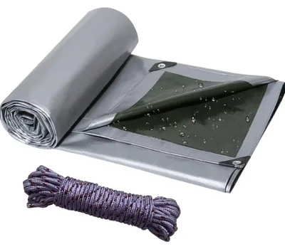 Obrázok produktu pre Vodotesná plachta s okami, 180 g/m², určená na zakrytie záhradného nábytku a na použitie pri kempovaní, rozmer 3 x 3 m, biela