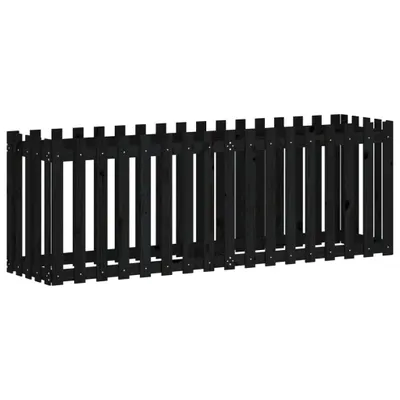 Produktbild von vidaXL Hochbeet Latten-Design Schwarz 200x50x70 cm Massivholz Kiefer