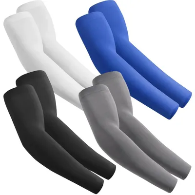Immagine prodotto di Maniche sportive per braccia, 4 paia, colore: nero, bianco, grigio scuro, blu