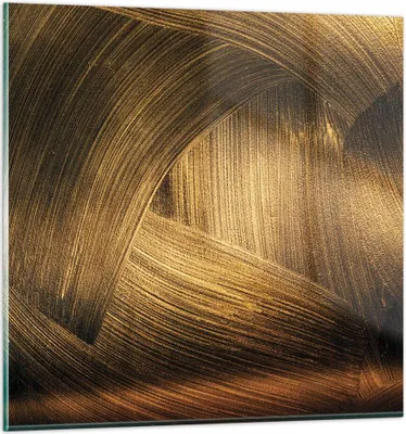 Produktbild von Bilder auf glas - Einteilig - Abstraktion Gold Textur - 40x40cm - Glasbilder - Wandbilder - Bilder - zum Aufhängen bereit - Wanddekoration aus Glas - Glas Bilder - Wandbild auf Glas - GAC40x40-4477