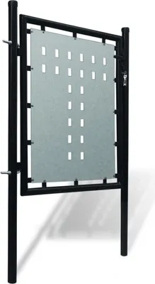 Immagine prodotto di vidaXL Cancello di recinzione (cancello singolo) nero 100x125 cm