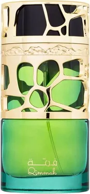 A close-up studio shot of a perfume bottle.
