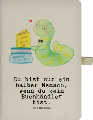 Produktbild von Mr. & Mrs. Panda Journal Buchhändler Herz - Transparent - Geschenk, Buchhandlung, Bibliothekar, Tagebuch, Notizheft, Spruch, notizbuch, Adressbuch, Reisetagebuch, Lustig