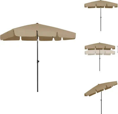 Obrázok produktu pre vidaXL Plážový slnečník Taupe 200x125 cm - Slnečníky