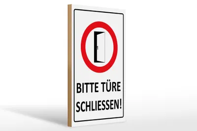 Produktbild von Holzschild Hinweis 20x30cm Bitte Türe schließen