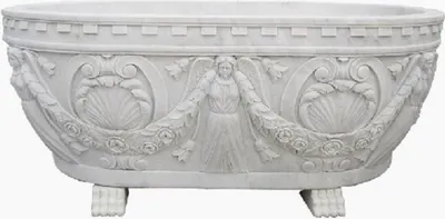 Luxus Barock Marmor Badewanne Weiß Luxury Baroque Marble Bathtub White