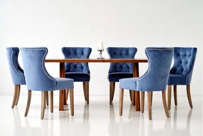 Immagine prodotto di Tavolo in legno + 6 sedie Chesterfield gruppo di sedie per sala da pranzo poltrona imbottita
