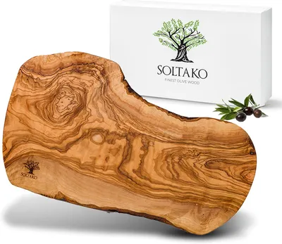 Produktbild von Schneidebrett 35-38 cm, Olivenholz, natur, für Küche