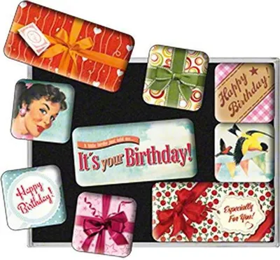 Produktbild von Nostalgic-Art - 9tlg. Magnetset - Say It 50's - Happy Birthday