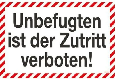 Produktbild von Verbotsschild - Unbefugten ist der Zutritt verboten - Gr. ca. 30 x 20 cm - 308631