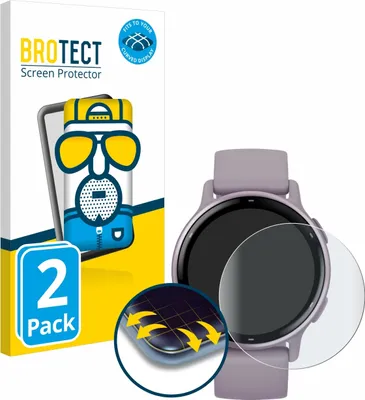 Produktbild von 2x BROTECT Fullscreen Schutzfolie für Garmin vivoactive 5 Displayschutz Folie Fullcover Matt Entspiegelungsfolie