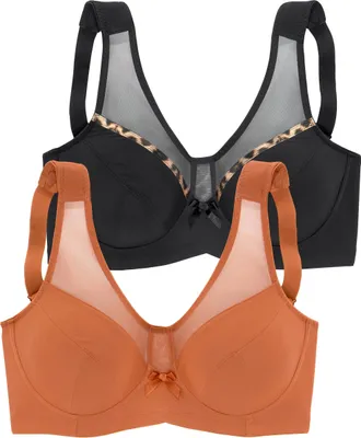 Produktbild von PETITE FLEUR Entlastungs-BH schwarz+terracotta Größe 80 C