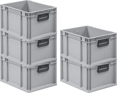 Immagine prodotto di Set risparmio 5x Eurobox NextGen Portable Duo  Germany | A x L x P 22 x 30 x 40 cm | 20 litri | Contenitore Euro, contenitore da trasporto, contenitore impilabile