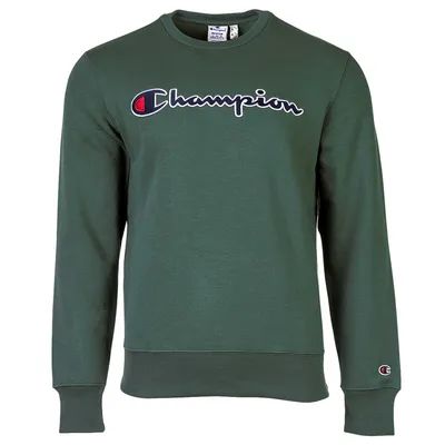 Produktbild von Champion Herren Sweatshirt - Pullover, Logo, Bündchen, langarm, einfarbig Grün S