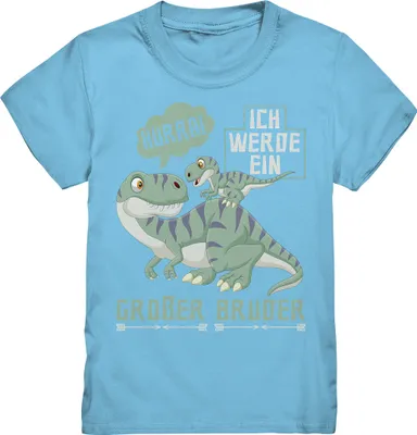Produktbild von Dino Großer Bruder T-Shirt – Sky Blue / 98/104 (3-4)