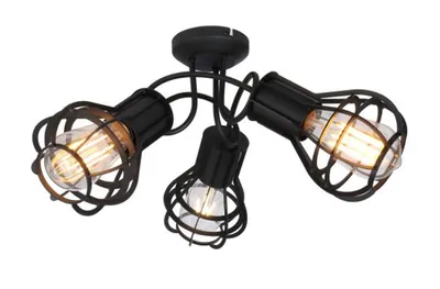 Produktbild von Globo Lighting Deckenleuchte Metall schwarz matt, Metall schwarz matt, ø: 470mm, H: 250mm, exkl. 3x E27 40W 230V