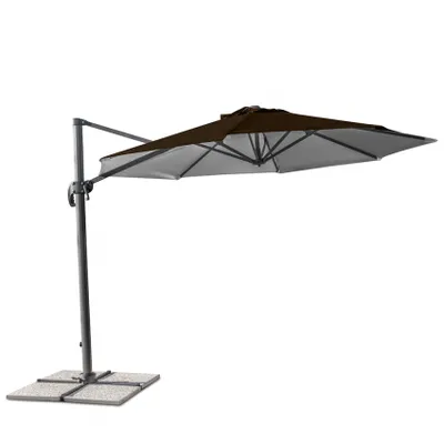 Produktbild von Aluminium-Gartenschirm mit dezentraler Stange für Haus 3x3m Paradise Brown