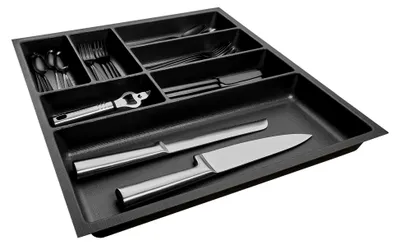 Produktbild von SO-BOX II Besteckkasten Breite 50,9 cm, Tiefe 46,2 cm mit anthraziter Kanvas-Struktur für Schubladen bis Juli 2012 von NOBILIA