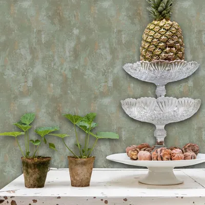 Produktbild von DUTCH WALLCOVERINGS Tapete Beton-Optik Grün TP1010