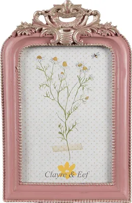 Image de Cadre photo Clayre & Eef 13x18 cm rose en polyrésine