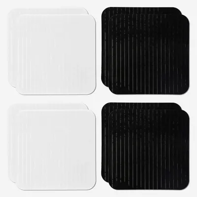 Produktbild von Stück 10x10 cm Antirutschmatten, selbstklebende Quadrate, weiß und schwarz, für Küche, Schlafzimmer oder Parkettboden