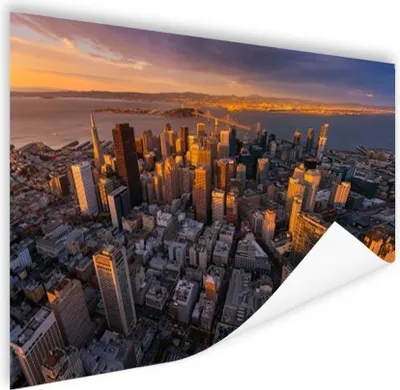 Produktbild von MuchoWow® Poster San Francisco - Skyline - Sonne 180x120 cm - Fotoplakat