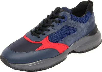 Produktbild von H2786 sneaker uomo HOGAN INTERACTION Mann Leder/Stoff Schuhe blau
