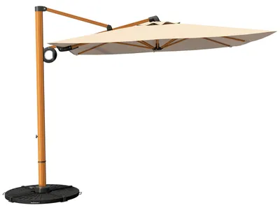Image de Parasol de balcon, parasol autoportant de 300 cm avec manivelle, parasol résistant au vent pour terrasse, jardin, plage, protection UV 50+ (couleur champagne, forme rectangulaire)
