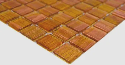 Produktbild von Handmuster Glasmosaik Mosaikfliese Goldbraun Kupfer MOS230-G34_m