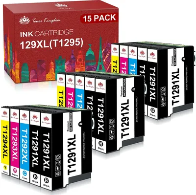 Produktbild von T1295 Ersatz für Epson 129xl T1291 T1292 T1293 T1294 Druckerpatronen Kompatible mit Epson Workforce WF-3520 WF-3540 Stylus SX230 SX235W SX420W SX425W SX435W BX535WD (6 Schwarz,3 Cyan,3 Magenta,3 Gelb)