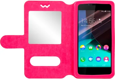 Produktbild von Avizar, Klappetui für Smartphones (max. 127 x 132 x 66mm) mit 2 Sichtfenstern, Rosa