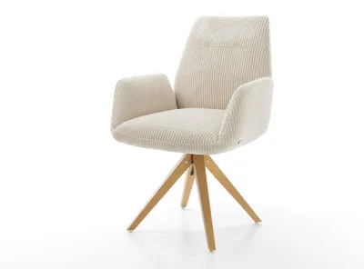 Produktbild von DELIFE Esszimmerstuhl Zoa-Flex Cord Beige Holzgestell kantig Natur Taschenfederkern