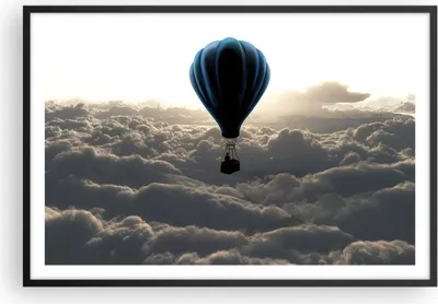 Produktbild von Gerahmtes Poster - Schwarzer Rahmen - Wolke Ballon Himmel - 91,5x61 cm - Wand Bild - Wanddeko - Wandbilder - Kunstposter - Wandposter - Bilderrahmen - Bilder - Kunstdruck - Wandbild - P2BAA91x61-3577