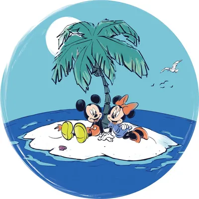 Produktbild von Disney selbstklebende runde Tapete Mickey & Minnie Mouse Blau - 612754 - Ø 128 cm