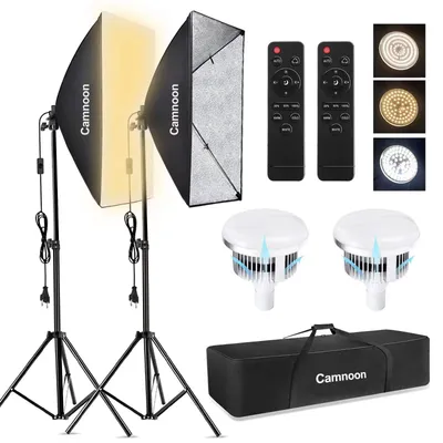 Image de Kit d'éclairage Softbox pour photographie avec 2 x 85W LED