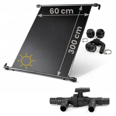 Produktbild von HAF Solarkollektor Poolheizung (1x 300x60cm) – Sonnenenergie für Gartenpool, Heizmatte um 10m³ Wasser mit Solar 6°C zu erwärmen (Mit Solarweiche)