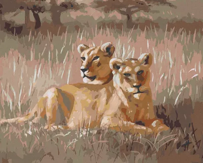 Produktbild von Zuty - Malen nach Zahlen - RUHENDER LÖWE (D. RUSTY RUST), 40x50 cm, mit Keilrahmen (bereits gespannt)