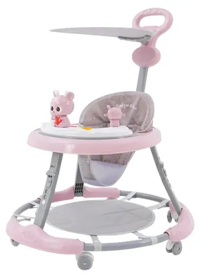 Immagine prodotto di Aiutante per imparare a camminare per bambini, con altezza regolabile, dotato di tavolino giochi, colore rosa