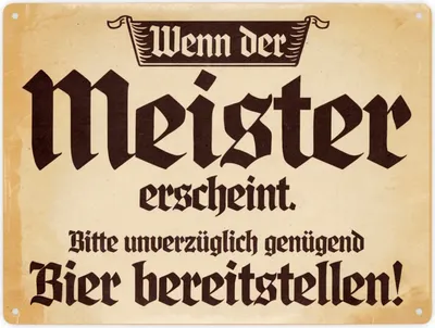 Produktbild von Bier Meister Vintage-Stil Metallschild XXL in 28x38 cm