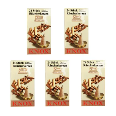 Produktbild von KNOX - 5er Set Räucherkerzen Räucherkegel Gr. M - Zimt