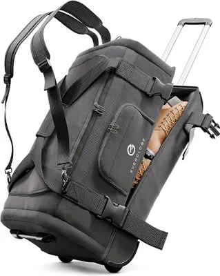 Produktbild von Reisetasche mit Rollen 120L Groß XXL [Schwarz] 3in1 Luggage - Tasche, Trolley, Rucksack mit Rollen | Travel Bag, Reisetaschen für Herren & Damen, Reisetasche Herren | Rollkoffer oder Reise Tasche