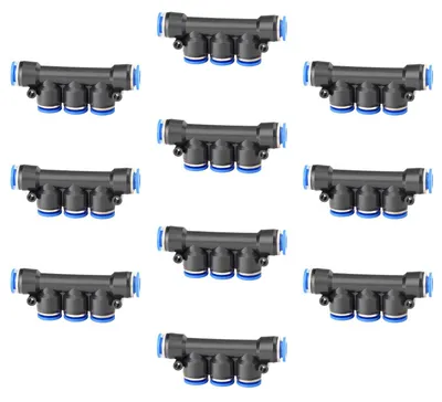 5-Wege Verteiler 8mm Push-Connect PK-8, 10 Stück