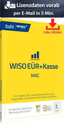 Produktbild von WISO EÜR & Kasse:Mac 2023 (1 MAC - 1 Jahr) ESD Finanzen Steuer Recht 5 Min. Versand als Download per Mail