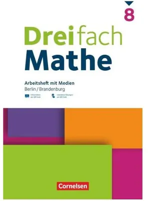 Obrázek produktu pro Dreifach Mathe 8. Schuljahr - Berlin und Brandenburg - Arbeitsheft mit Medien und Lösungen inkl. Erklärvideos und interaktiven Übungen