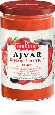 Obrázek produktu pro Podravka Ajvar scharf, 690g Glas
